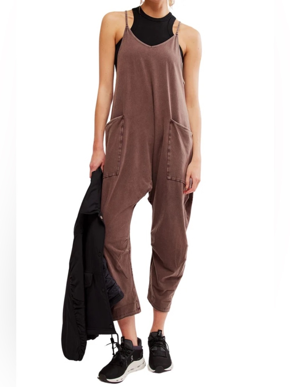 Free People Movement Hot Shot Onesie Brown